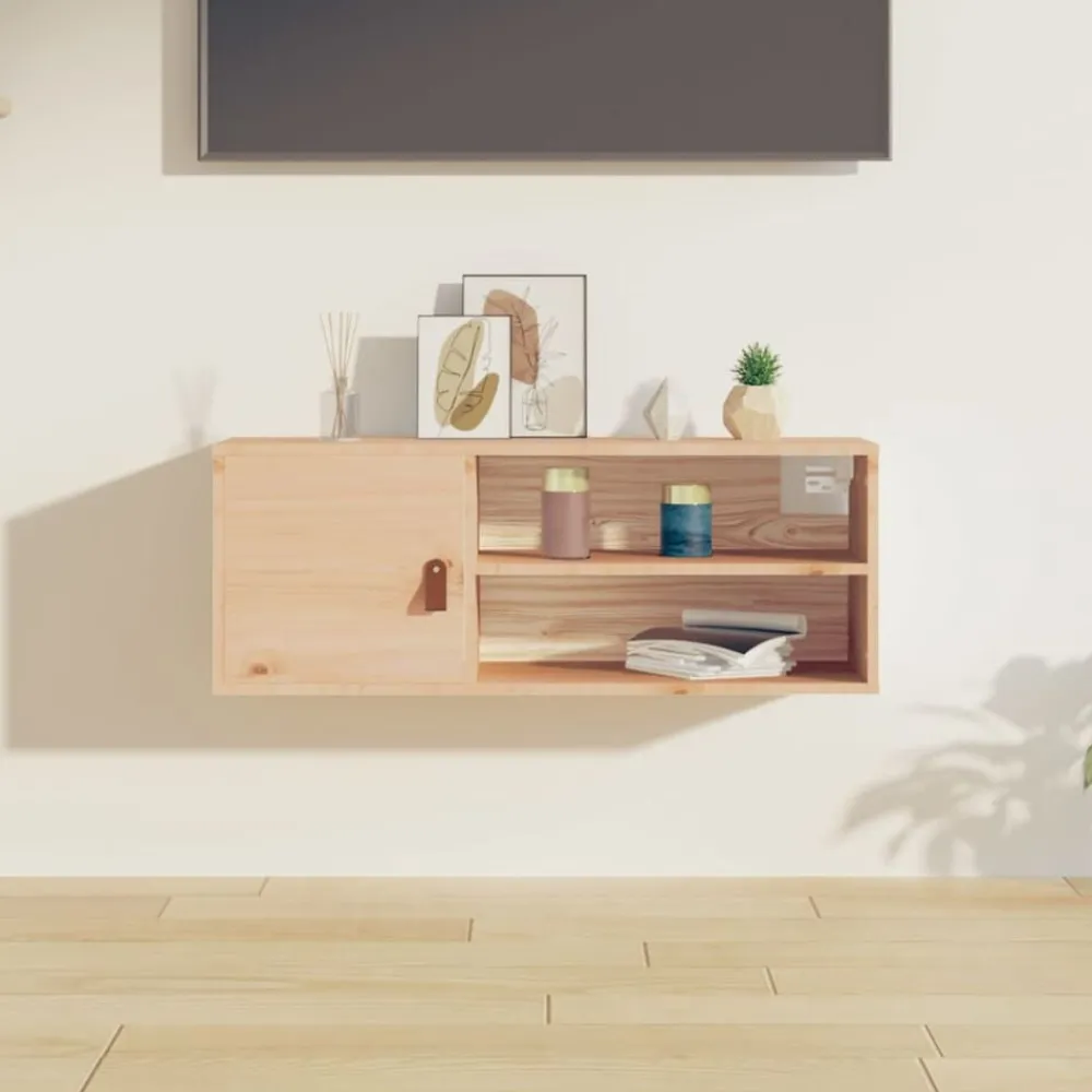 Étagères-vidaXL Armoire murale 80x30x30 cm Bois de pin massif Naturel