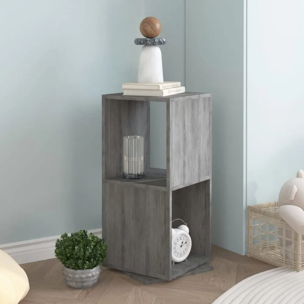 Étagères-vidaXL Armoire rotative 34,5x34,5x75,5 cm bois d'ingénierie Gris béton
