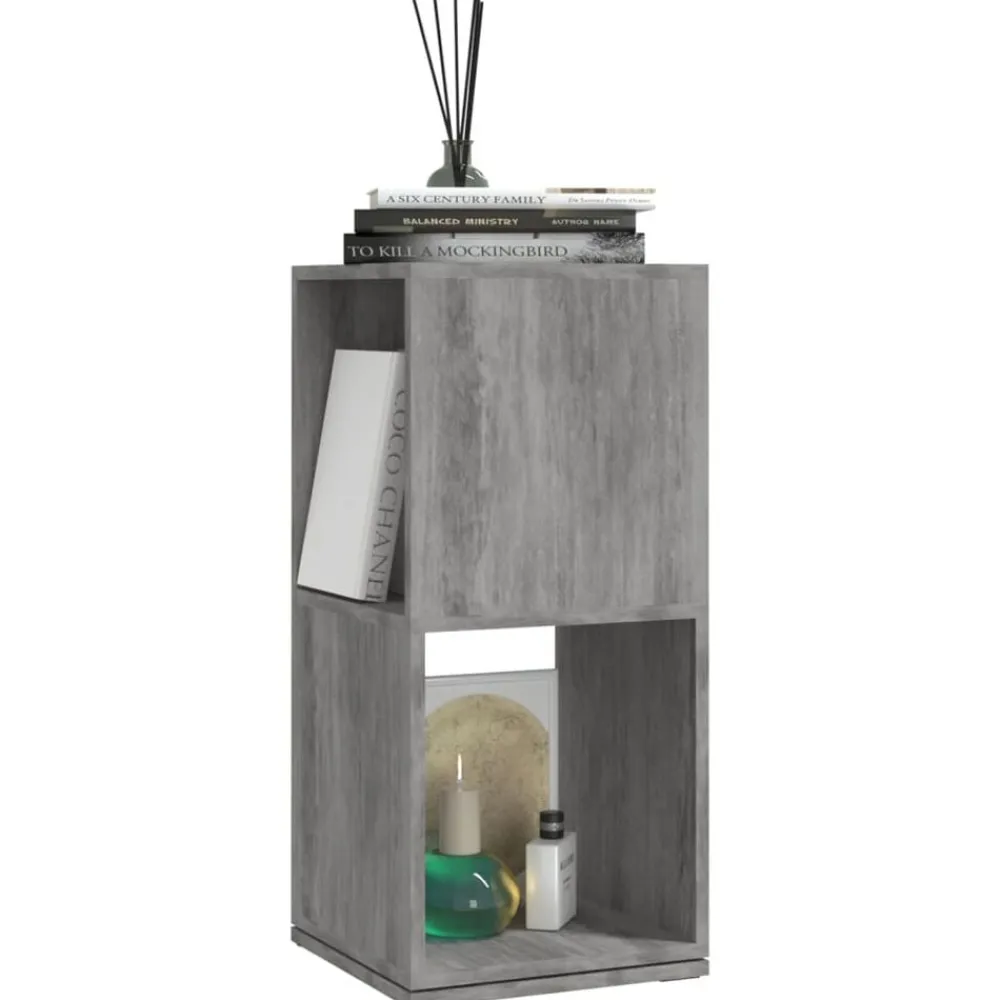 Étagères-vidaXL Armoire rotative 34,5x34,5x75,5 cm bois d'ingénierie Gris béton