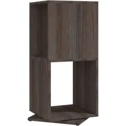 Étagères-vidaXL Armoire rotative Gris chêne 34,5x34,5x75,5 cm bois d'ingénierie gris et ch&ecirc;ne de sonoma