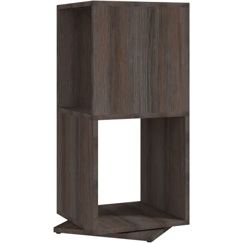 Étagères-vidaXL Armoire rotative Gris chêne 34,5x34,5x75,5 cm bois d'ingénierie gris et chêne de sonoma