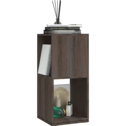 Étagères-vidaXL Armoire rotative Gris chêne 34,5x34,5x75,5 cm bois d'ingénierie gris et chêne de sonoma