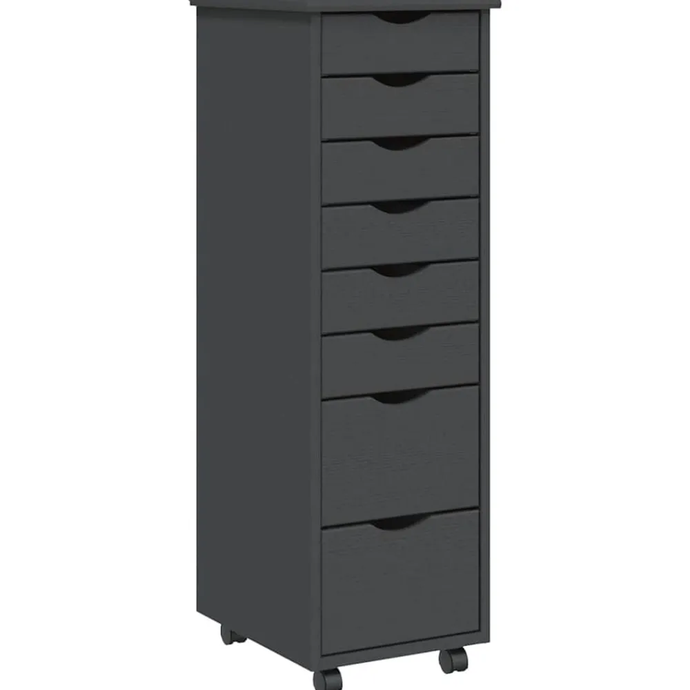 vidaXL Armoire roulante avec tiroirs MOSS bois de pin solide