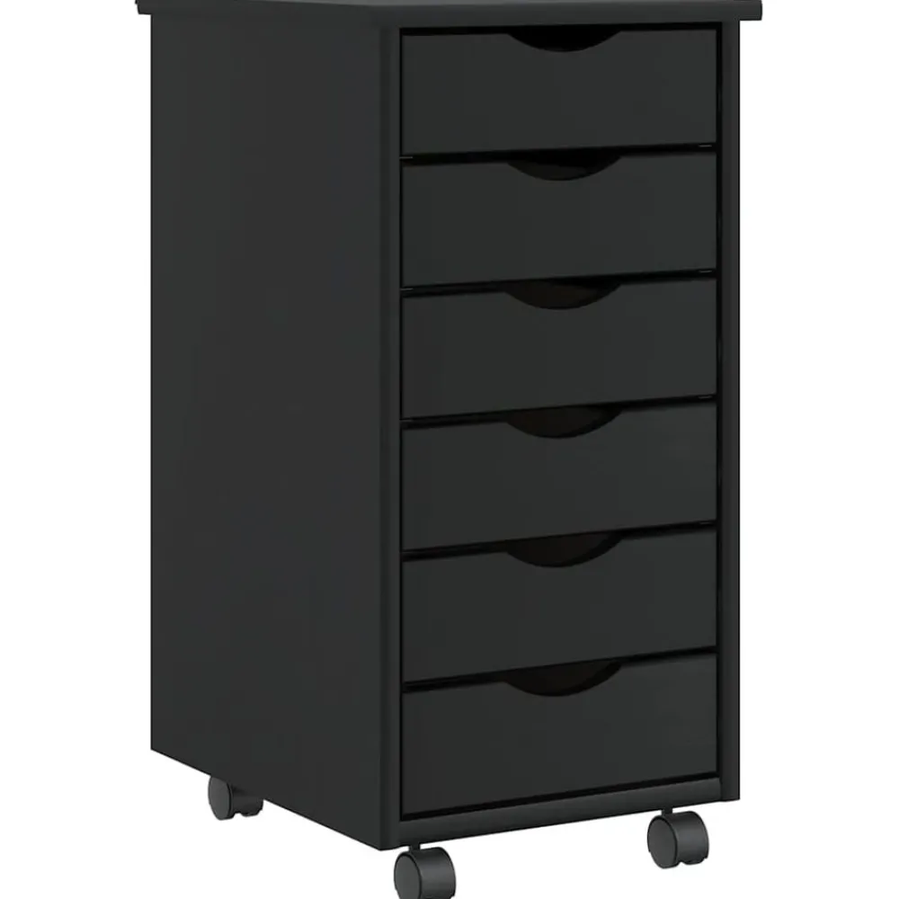 vidaXL Armoire roulante avec tiroirs MOSS bois de pin solide