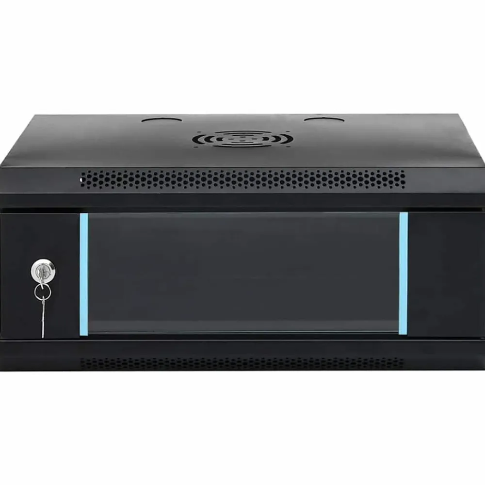 Appareils Électroniques-vidaXL Armoire réseau avec stockage 53 x 45 x 21 cm Acier Noir