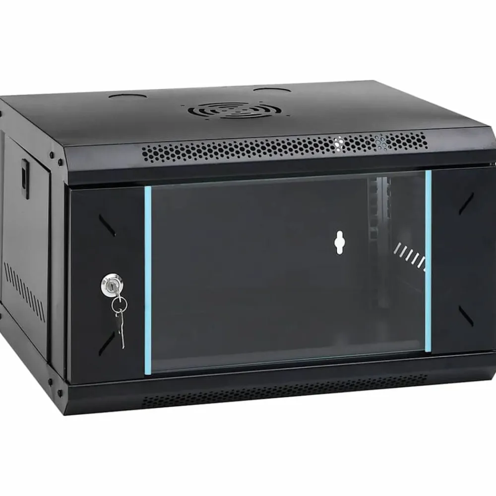Appareils Électroniques-vidaXL Armoire réseau avec stockage 53 x 45 x 30 cm Acier Noir
