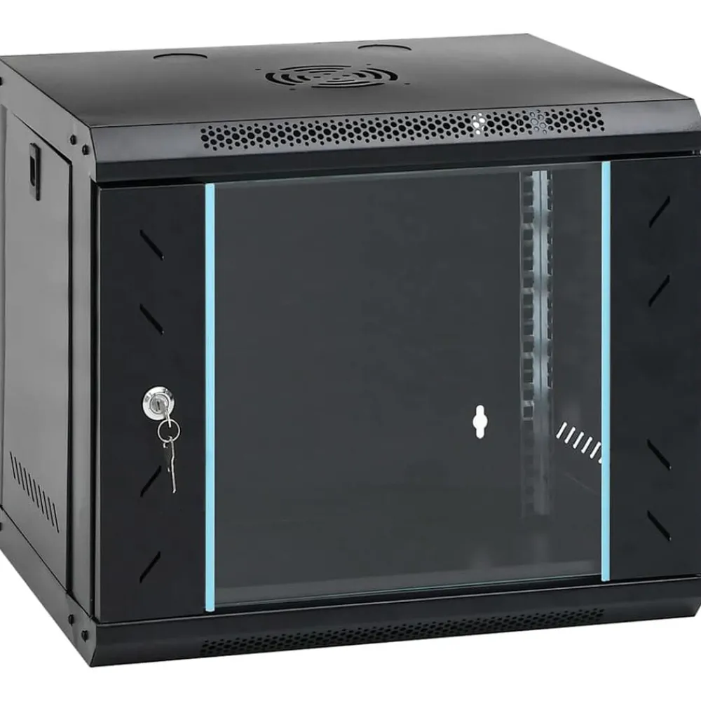 Appareils Électroniques-vidaXL Armoire réseau murale 9U 19" IP20 53 x 40 x 45 cm Noir