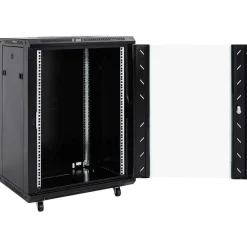 Appareils Électroniques-vidaXL Armoire réseau 15U avec pieds pivotants 19" IP20 60 x 45 x 86 cm Noir