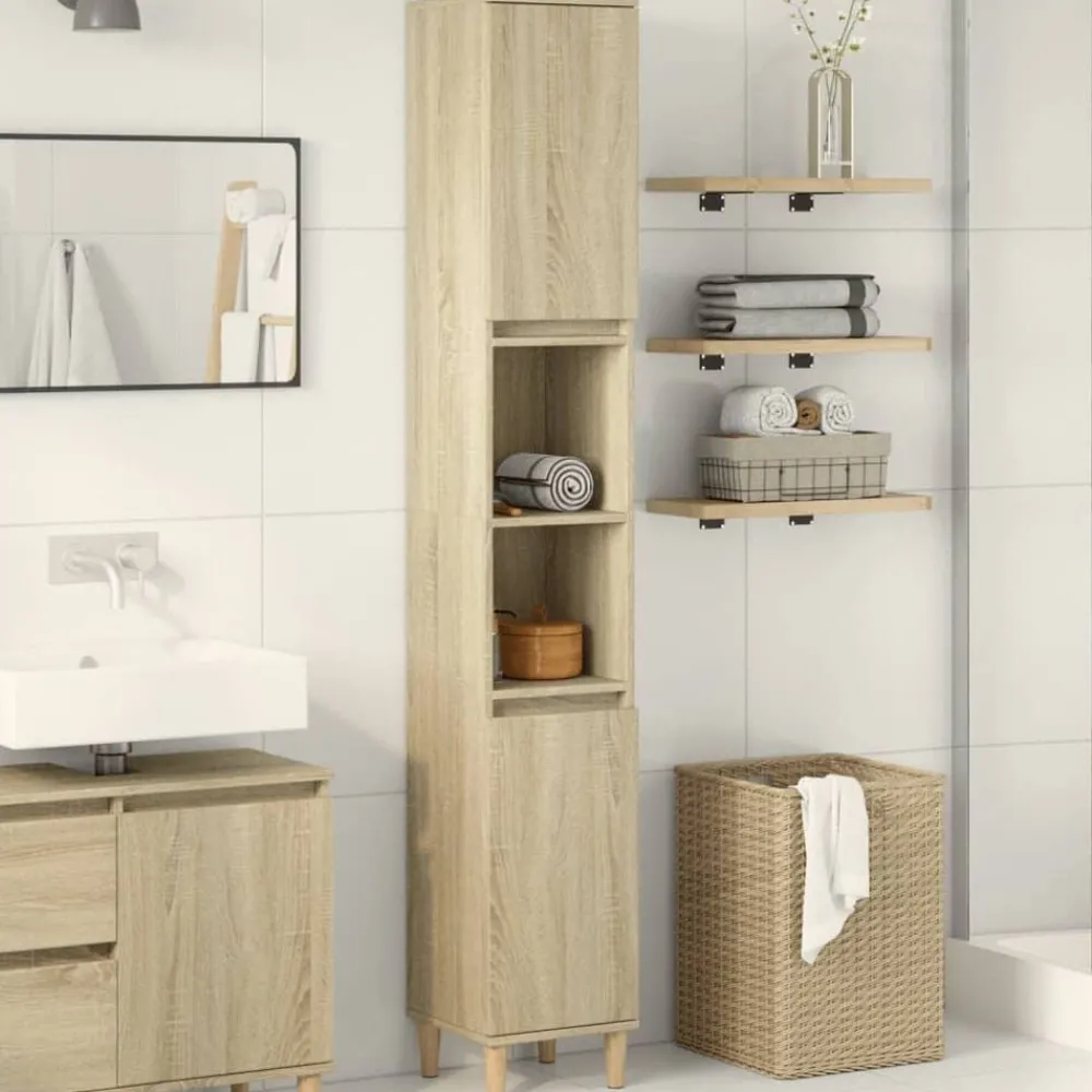 vidaXL Armoire salle de bain chêne sonoma 30x30x190 cm