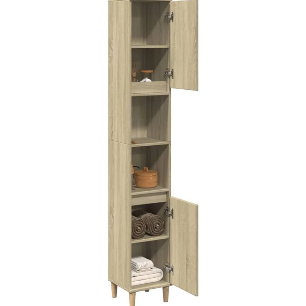 vidaXL Armoire salle de bain chêne sonoma 30x30x190 cm