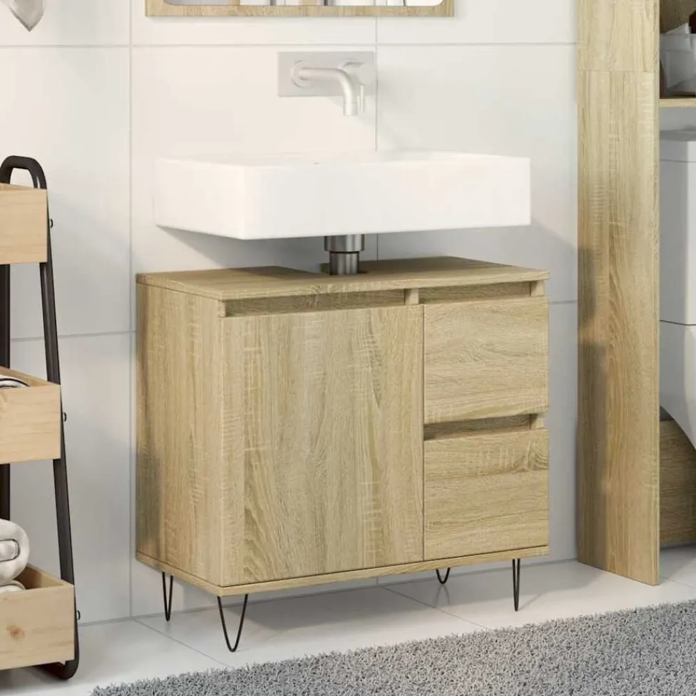vidaXL Armoire salle de bain chêne sonoma 65x33x60 cm