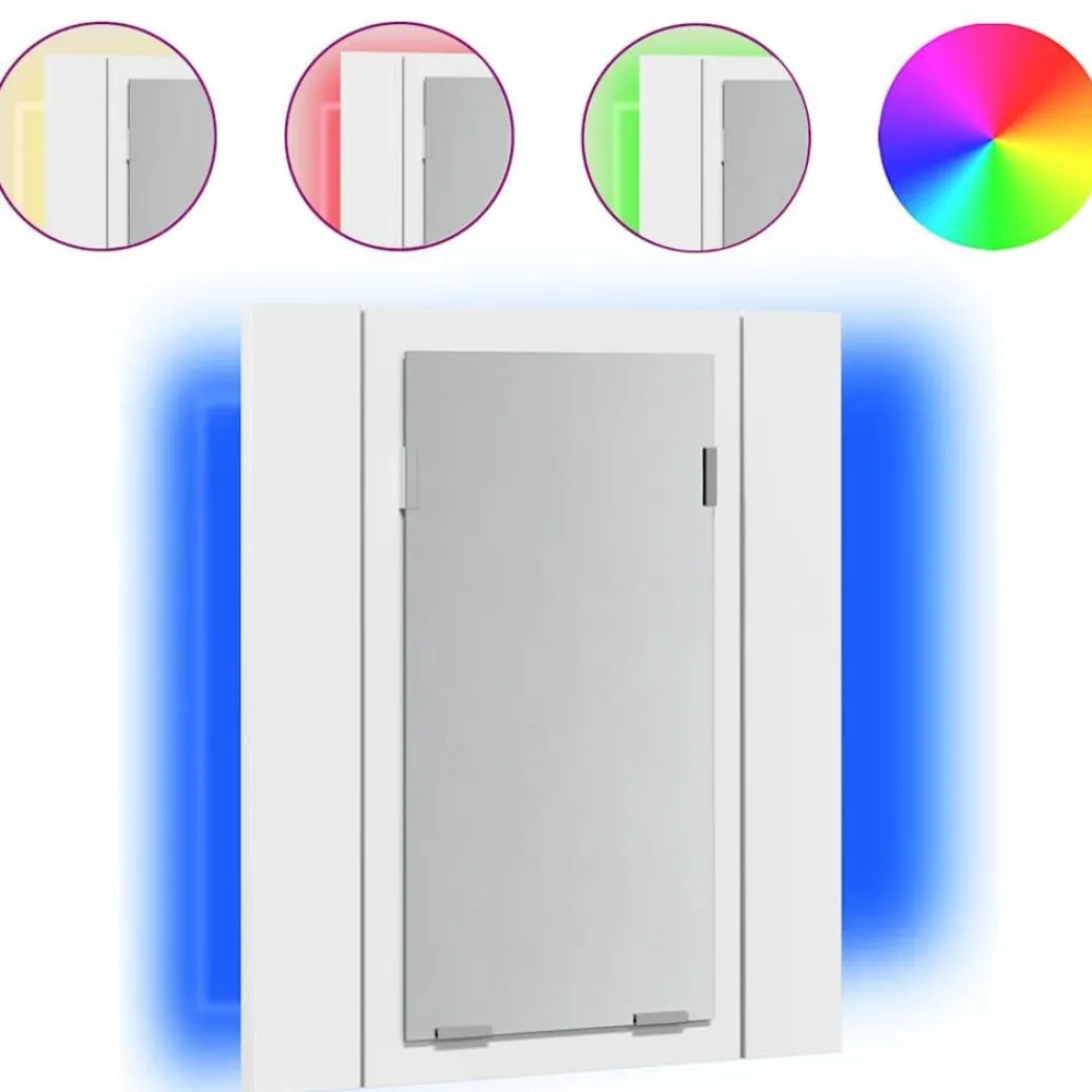 vidaXL Armoire salle de bain à miroir LED 40x12x45 cm Acrylique