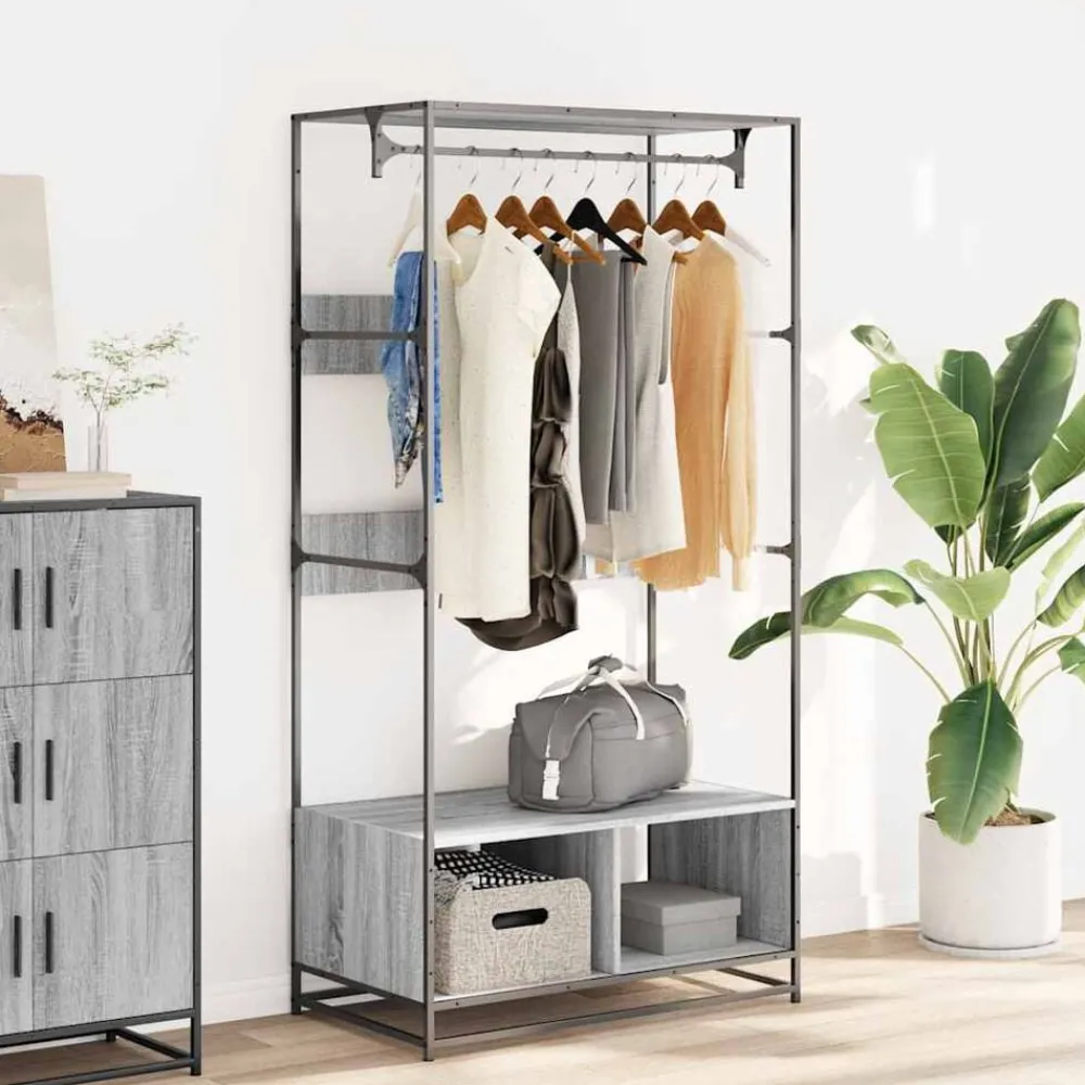Produits Ménagers-vidaXL Armoire 90x50x180 cm bois d'ingénierie Sonoma gris