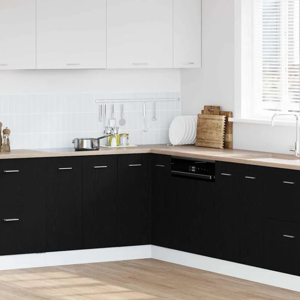 vidaXL Armoire suspendue avec étagère Chêne noir 75,5 x 75,5 x 80,5 cm