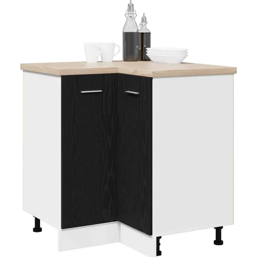 vidaXL Armoire suspendue avec étagère Chêne noir 75,5 x 75,5 x 80,5 cm