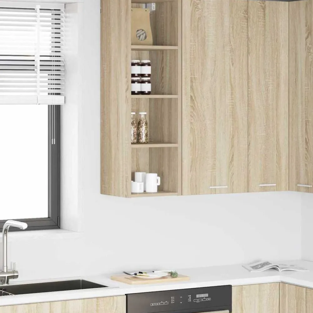 Armoires & Meubles De Rangement-vidaXL Armoire suspendue avec stockage Chêne Sonoma 30 x 29,5 x 100 cm Chêne Sonoma