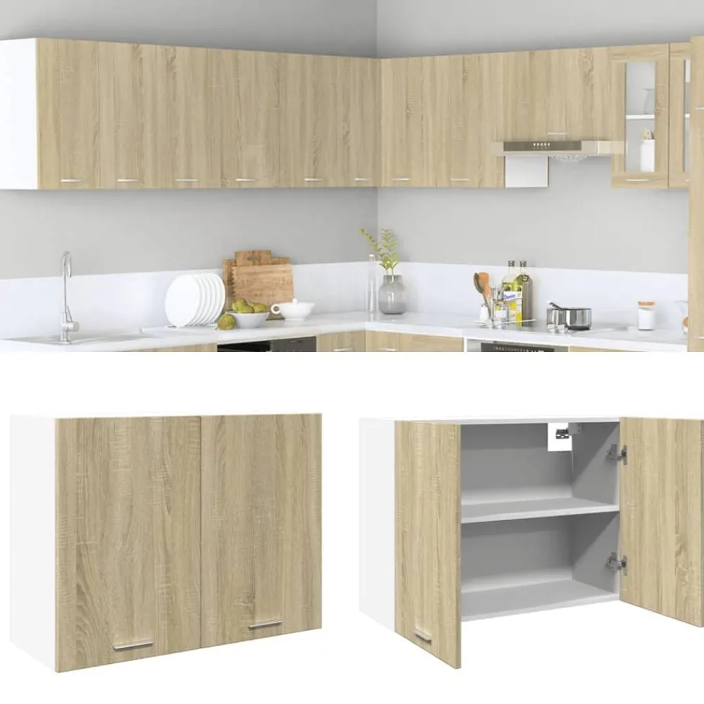 Armoires & Meubles De Rangement-vidaXL Armoire suspendue "Lyon" Chêne Sonoma 80 x 31 x 60 cm Bois d'ingénierie Chêne sonoma