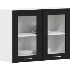 Armoires & Meubles De Rangement-vidaXL Armoire suspendue avec étagère Lyon Chêne noir 80 x 31 x 60 cm Ch&ecirc;ne noir