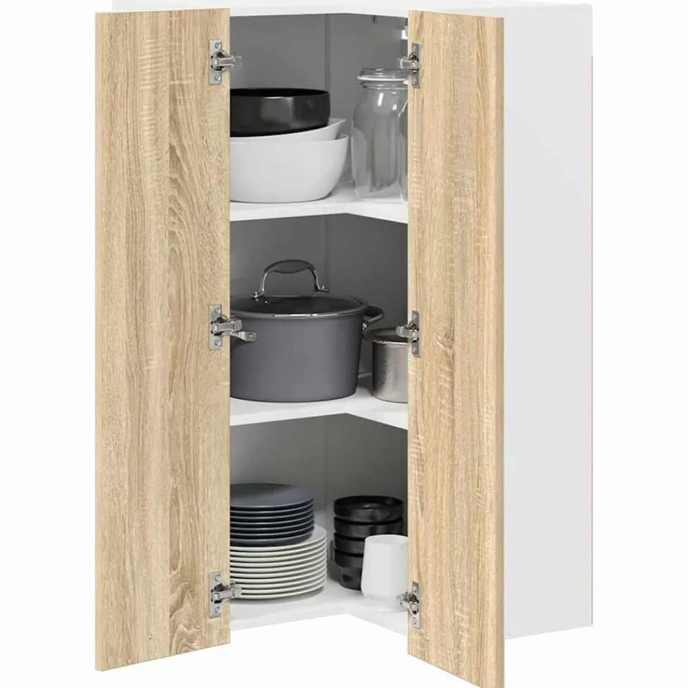 Armoires & Meubles De Rangement-vidaXL Armoire suspendue Chêne Sonoma et Blanc 57 x 57 x 100 cm Chêne Sonoma