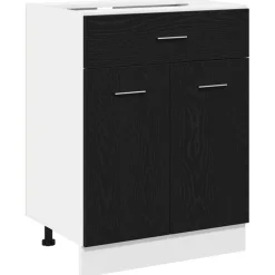 vidaXL Armoire suspendue avec tiroir Chêne noir 60 x 46 x 81,5 cm