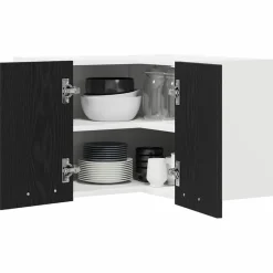 vidaXL Armoire suspendue Chêne noir et Blanc 57 x 57 x 40 cm