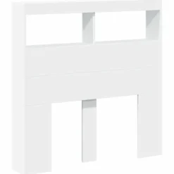 Lits & Accessoires-vidaXL Armoire tête de lit avec LED 100x17x102 cm Blanc