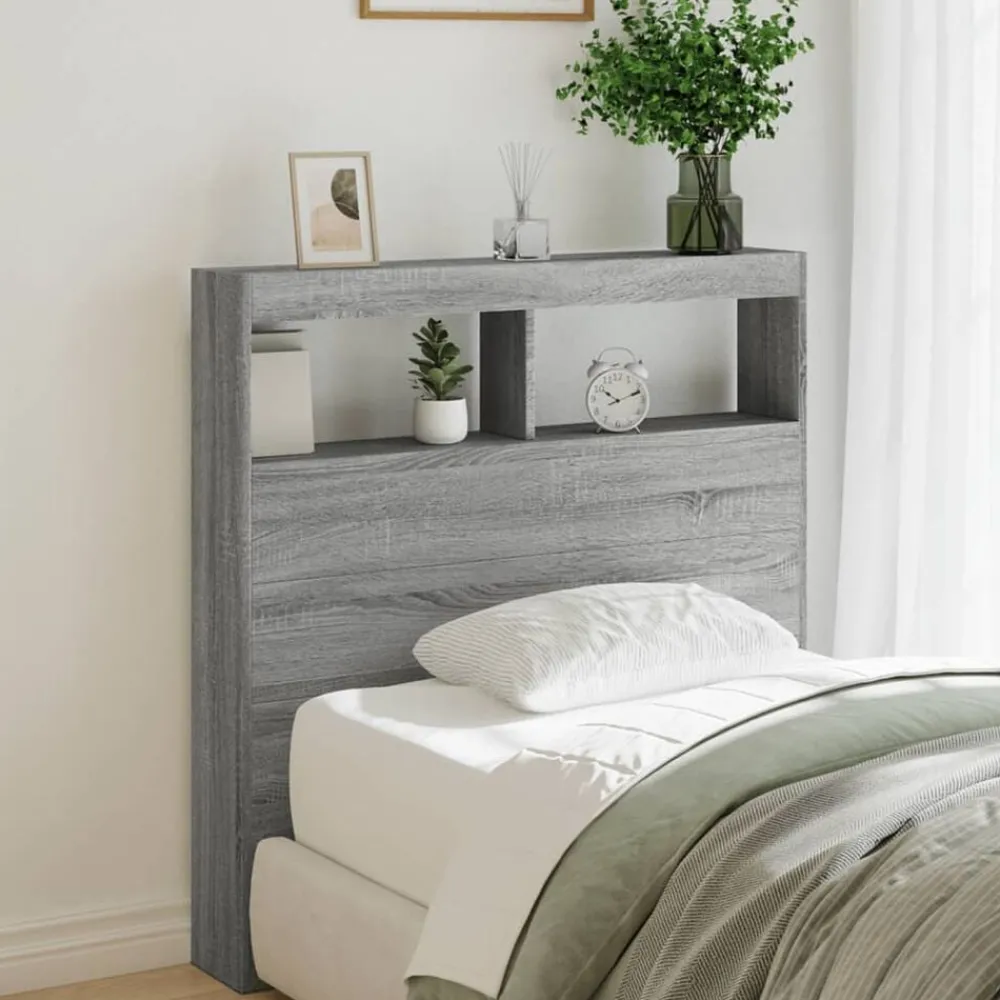 vidaXL Armoire tête de lit avec LED 100x17x102 cm
