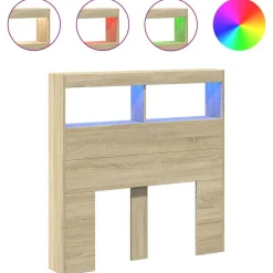 vidaXL Armoire tête de lit avec LED chêne sonoma 100x17x102 cm
