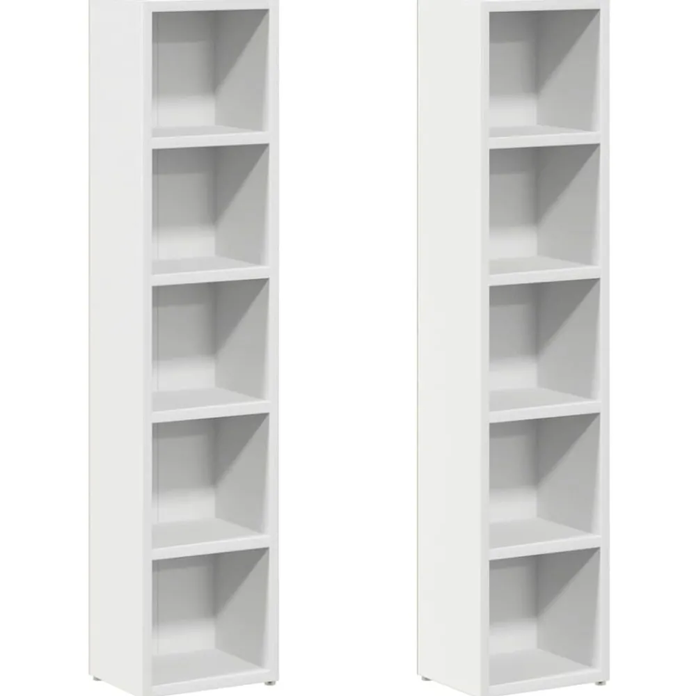 Armoires & Meubles De Rangement-vidaXL Armoires à CD 2 pcs 21x16x93,5 cm Aggloméré Blanc
