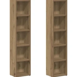 Armoires & Meubles De Rangement-vidaXL Armoires à CD 2 pcs chêne artisanal 21x16x93,5 cm chêne artisanal