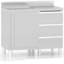 vidaXL Armoires de cuisine commerciales 2 pièces en acier inoxydable