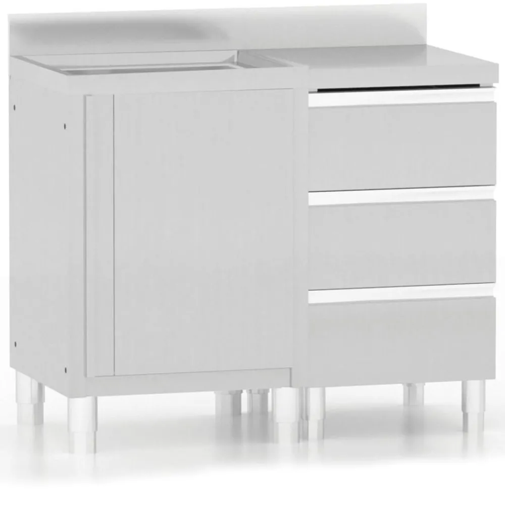 vidaXL Armoires de cuisine commerciales 2 pièces en acier inoxydable