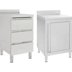 Restauration-vidaXL Armoires de cuisine commerciale 2 pcs Acier inoxydable