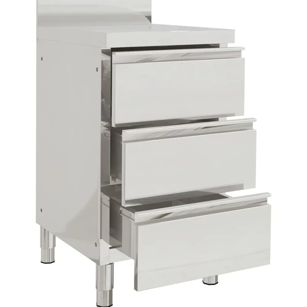 Restauration-vidaXL Armoires de cuisine commerciale 2 pcs Acier inoxydable