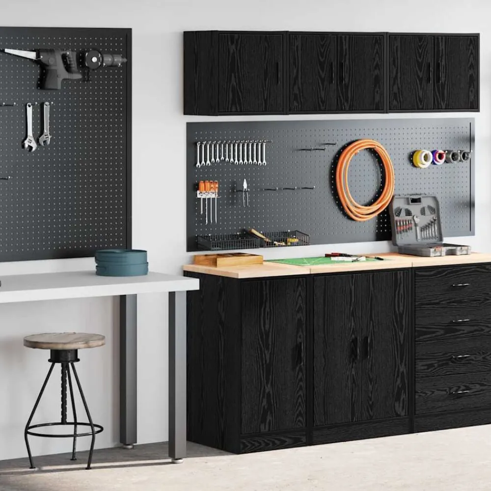 vidaXL Armoires de garage 2 pcs bois d'ingénierie
