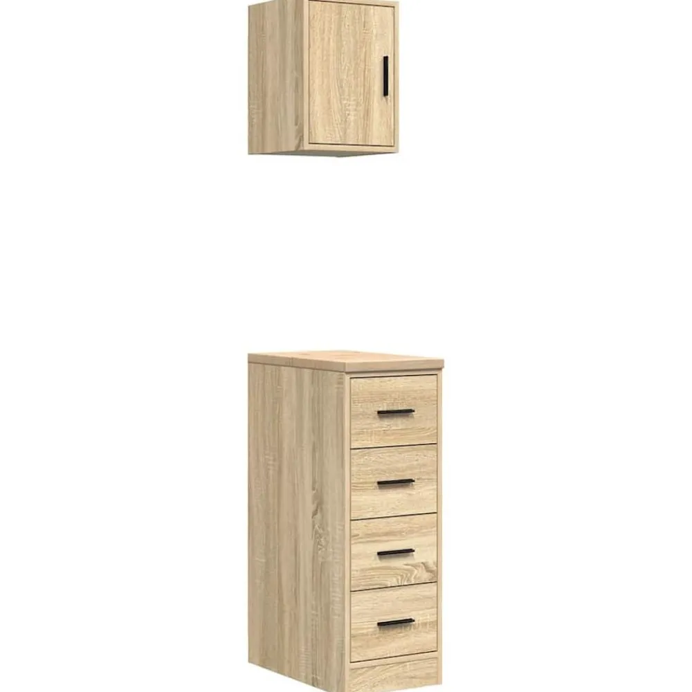 vidaXL Armoires de garage 2 pcs chêne sonoma bois d'ingénierie