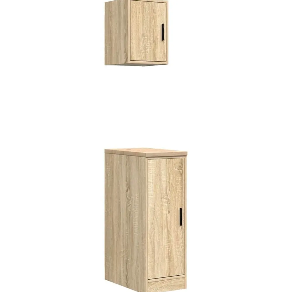 Stockage Industriel-vidaXL Armoires de garage 2 pcs chêne sonoma bois d'ingénierie Chêne sonoma