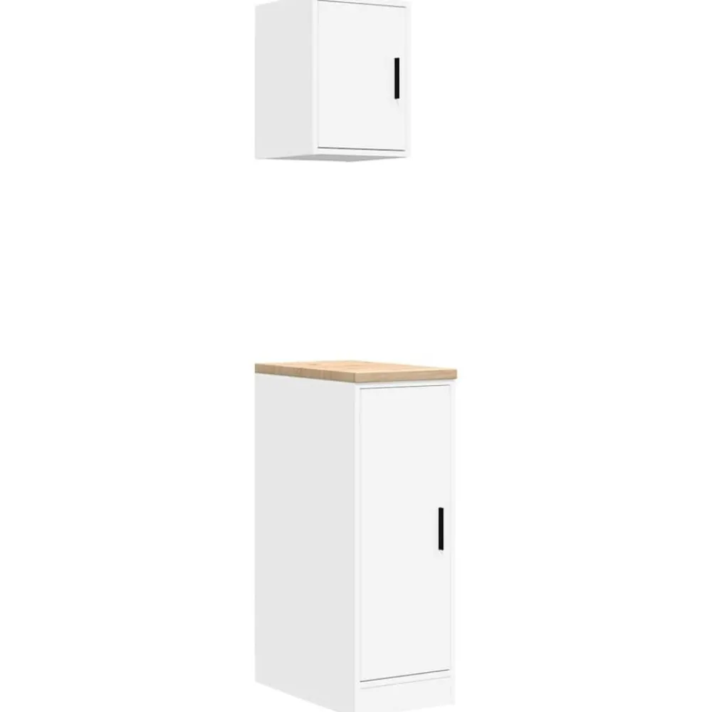 vidaXL Armoires de garage 2 pcs bois d'ingénierie