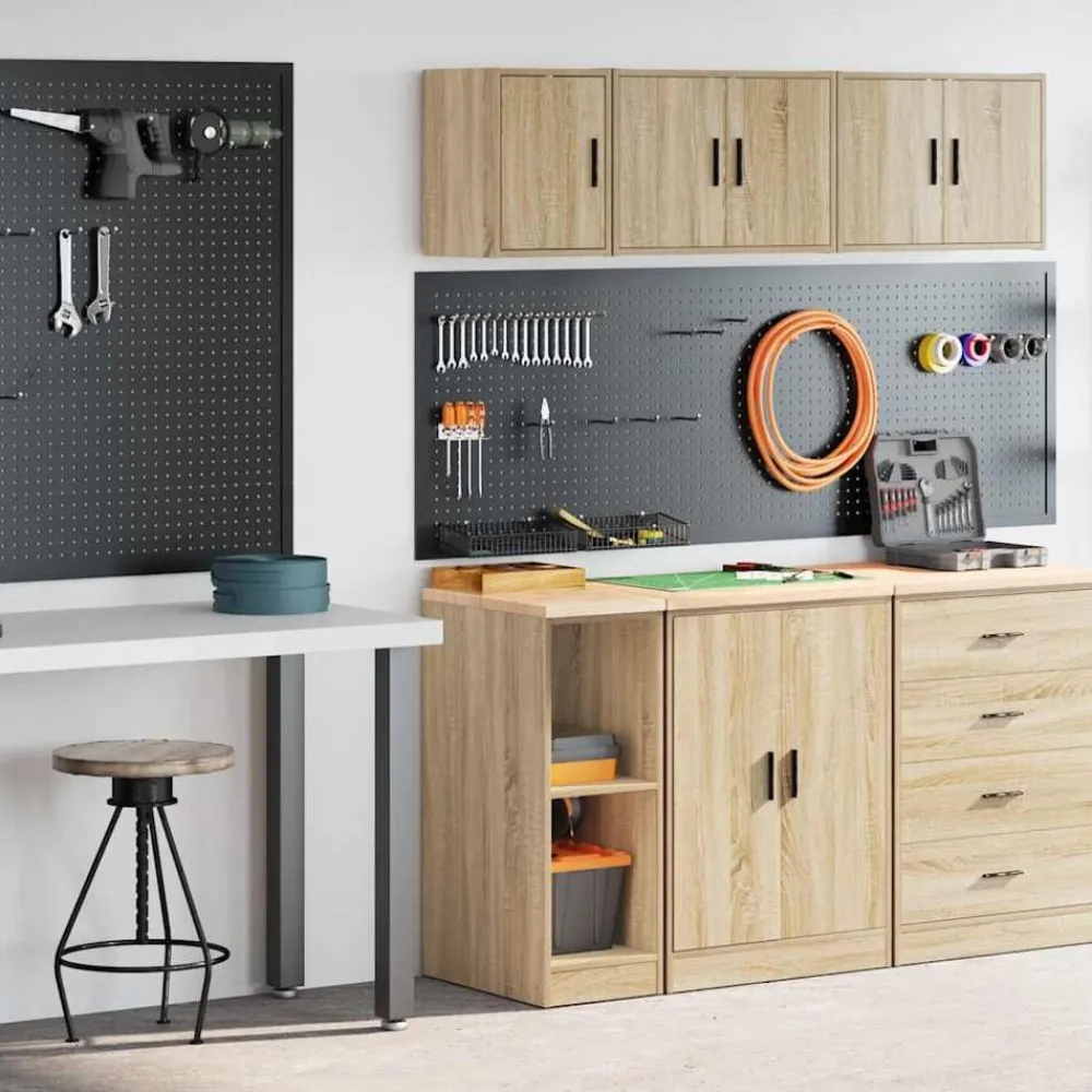Stockage Industriel-vidaXL Armoires de garage 2 pcs chêne sonoma bois d'ingénierie Chêne sonoma
