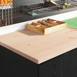 Stockage Industriel-vidaXL Armoires de garage 6 pcs bois d'ingénierie Noir