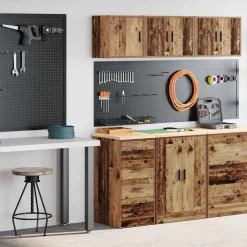 vidaXL Armoires de garage 2 pcs bois d'ingénierie
