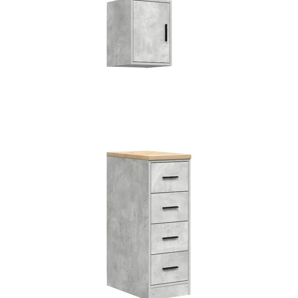 vidaXL Armoires de garage 2 pcs bois d'ingénierie