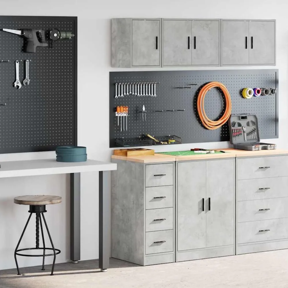 vidaXL Armoires de garage 2 pcs bois d'ingénierie