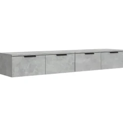 Étagères-vidaXL Armoires murales 2 pcs 68x30x20 cm Bois d'ingénierie Gris béton