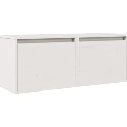 Étagères-vidaXL Armoires murales 2 pcs 45x30x35 cm Bois de pin massif Blanc