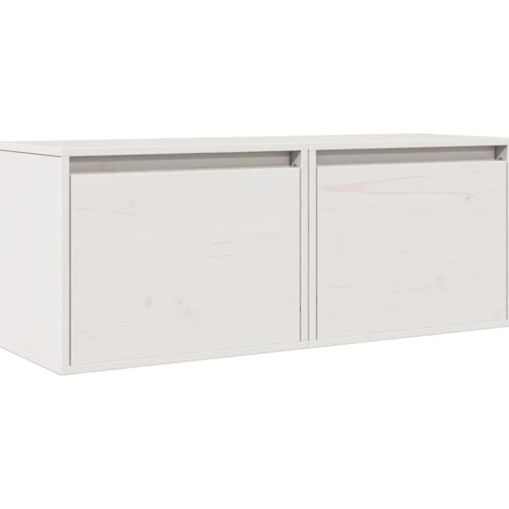 Étagères-vidaXL Armoires murales 2 pcs 45x30x35 cm Bois de pin massif Blanc