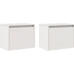 Étagères-vidaXL Armoires murales 2 pcs 45x30x35 cm Bois de pin massif Blanc