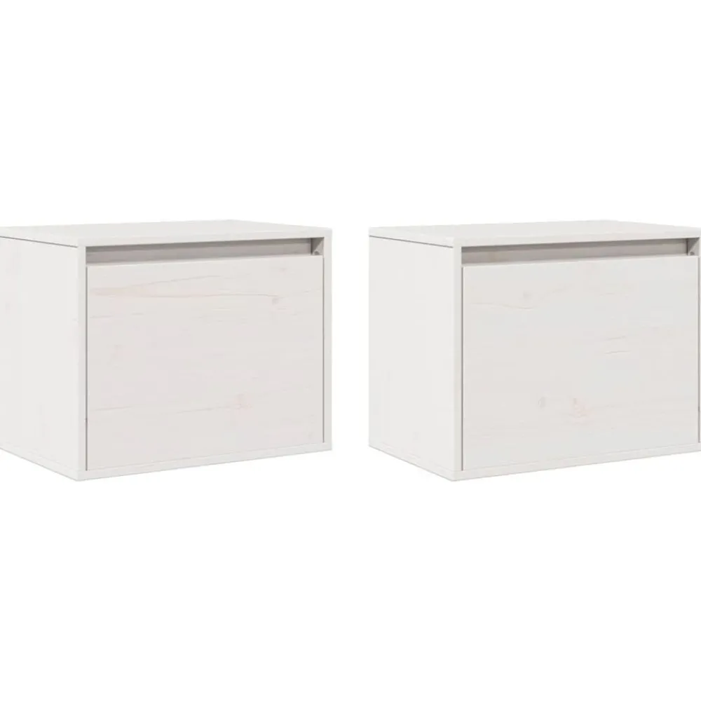 Étagères-vidaXL Armoires murales 2 pcs 45x30x35 cm Bois de pin massif Blanc