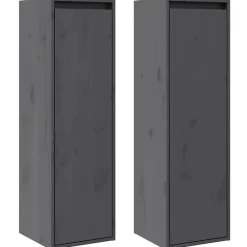 Étagères-vidaXL Armoires murales 2 pcs 30x30x100 cm Bois de pin massif Gris