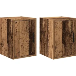 Stockage Industriel-vidaXL Armoires murales de garage 2 pcs bois d'ingénierie Vieux bois